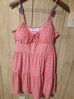 No Boundaries Coral Pink Floral Tiered Sundress